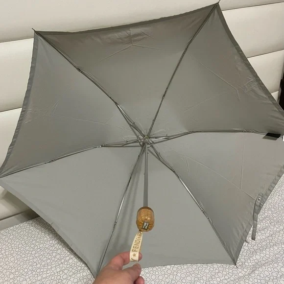 Fendi Light Gray Designer Folding Umbrella - Picture 4 of 10